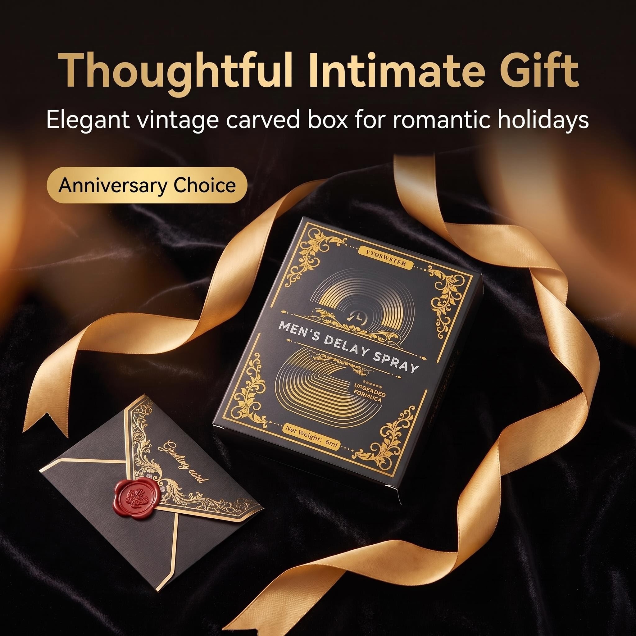 YYDSWATER Men’s Delay Spray, Natural Plant Extract Desensitising Intimate Spray, Gentle Non-Numbing Formula for Extended Intimate Experience, External Use Only, 6ml