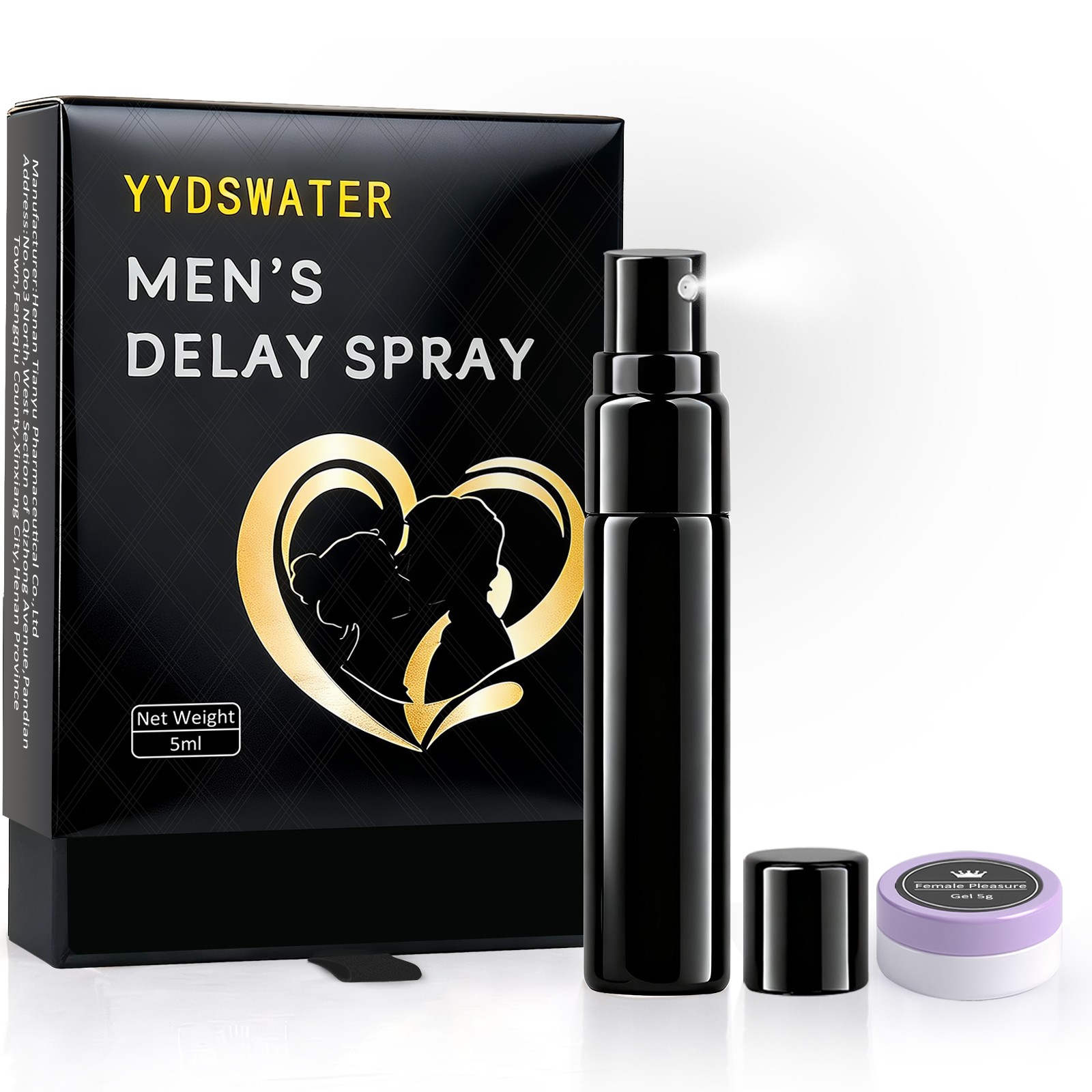 YYDSWATER Delay Spray for Men - Natural Desensitising Spray with Plant Extracts - Helps Last Longer, Maintains Sensation - For External Use - 5ml